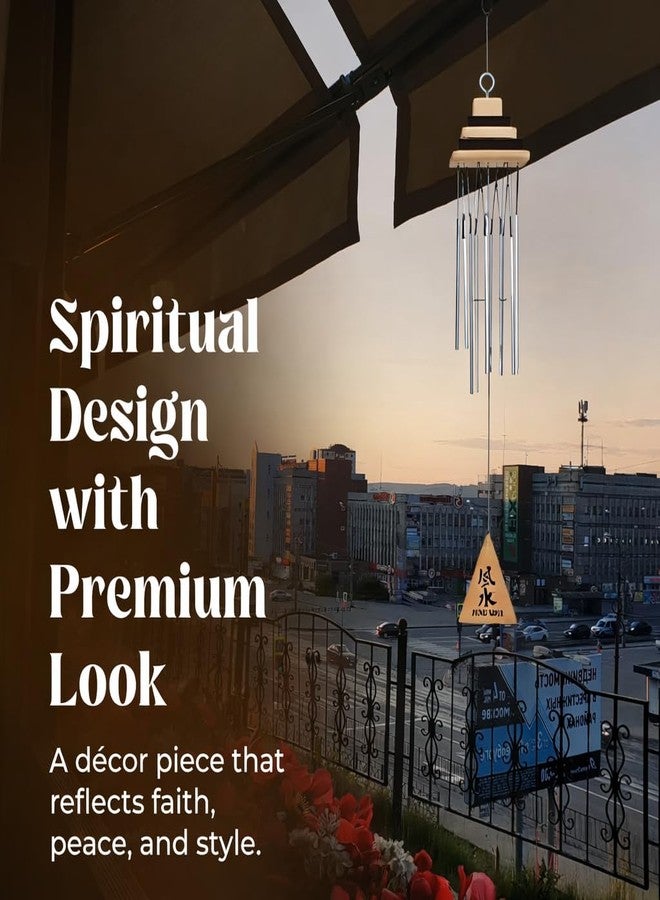 GJ Feng Shui Vastu 7 Pipe Wind Chime for Balcony, Window and Aluminum Wind Chime Positive Energy Silver Color 60 cm - Image 4
